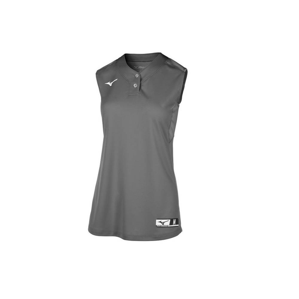 Camisas Mizuno Softball Aerolite 2-Button Sleeveless - Mulher - Cinzentas - THXOS8230